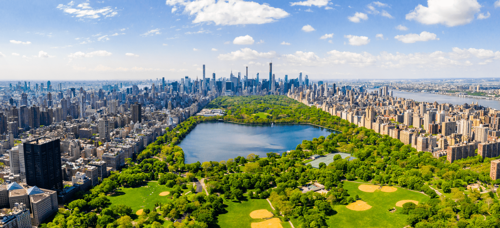 Aerial view of Central Park in NYC - Central Park is affected by Law 97