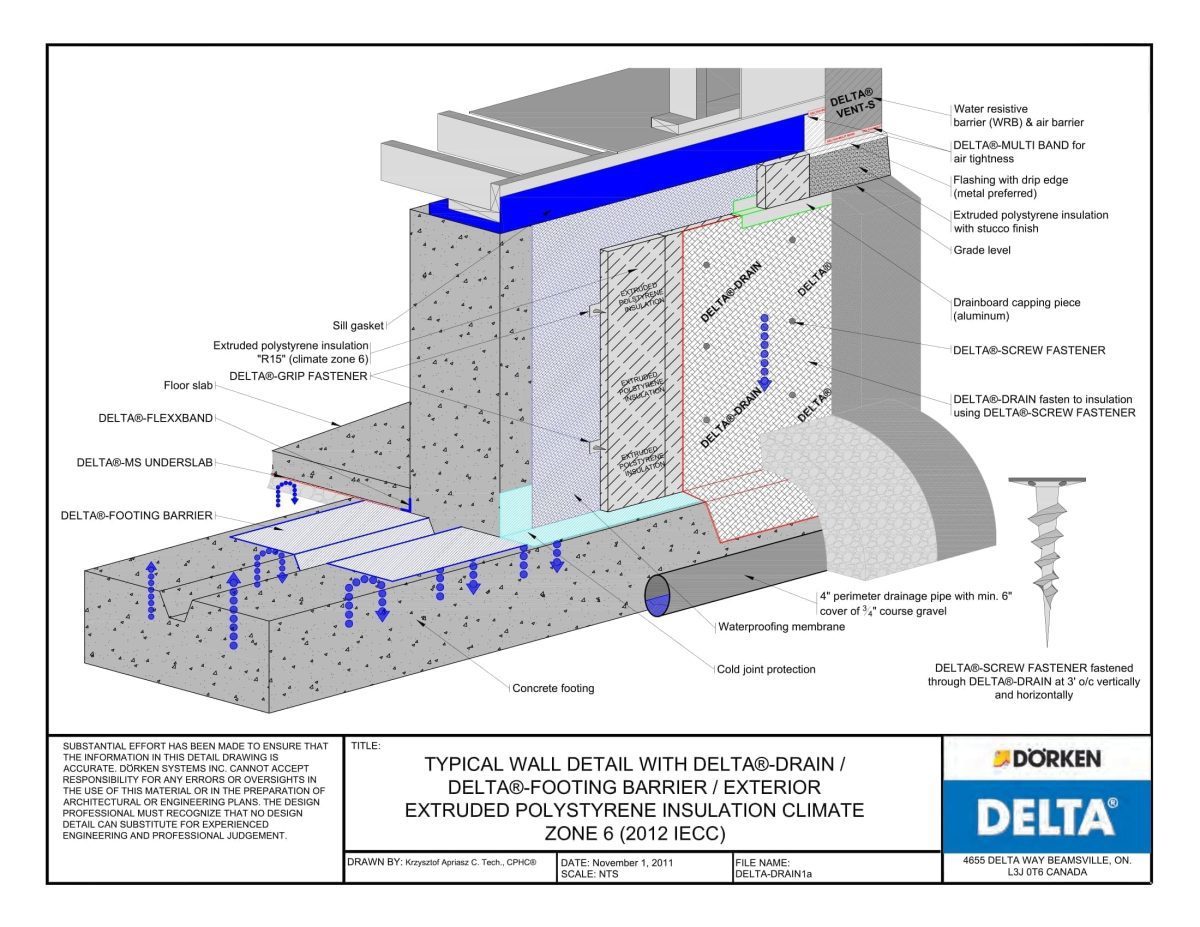 Delta® Drain -Wall Detail - Image 1