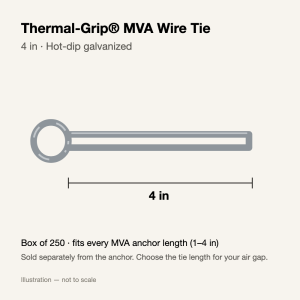 Thermal-Grip® MVA Wire Tie — 4 in, Hot-Dip Galvanized